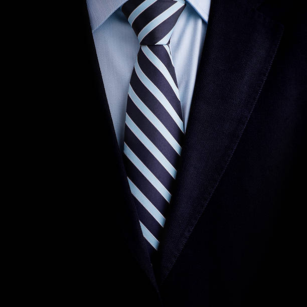 Black business suit with a tie background stock photo