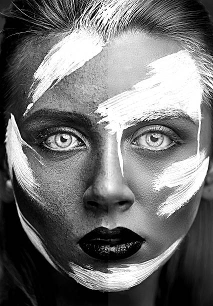 istock Process of photo retouching black and white portrait 590606488