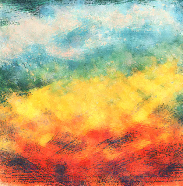 istock The drawn background grunge, a multikolor, azure-yellow-red 590607770