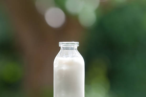 牛乳瓶  - milk bottle bottle milk doorstep ストックフォトと画像