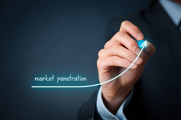 Market penetration increasing stock photo