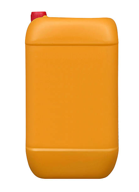istock Orange plastic gallon, jerry can isolated 590611124