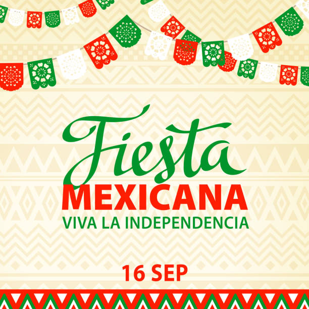 ilustraciones, imágenes clip art, dibujos animados e iconos de stock de fiesta mexicana - flag pennant party carnival