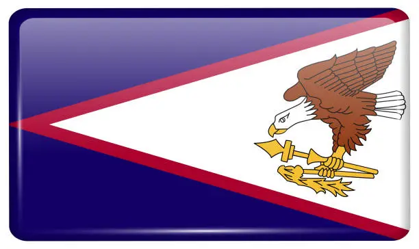 Vector illustration of Flags American Samoa in the form of a magnet on