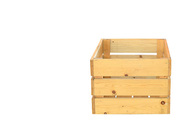 istock Classic wooden box isolated on white background. 590616636