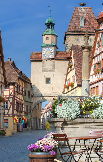 Beautiful german medieval city of Rothenburg ob der Tauber