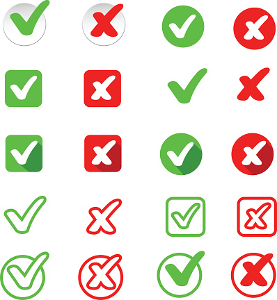 vector illustration of Check mark stickers