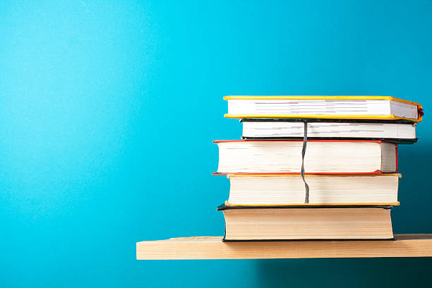 istock Stack of colorful books. Education background. Back to school. Copy 590618208