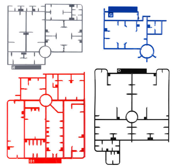 sprue sprue or injection moulding of toy on white background assembly kit stock pictures, royalty-free photos & images