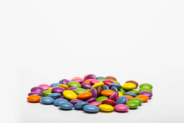 Group of Smarties, candy coated sweets