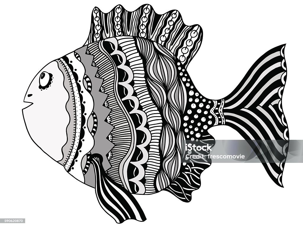 Hand Draw Fish Hand Drawn Fish Stock Illustration - Download Image Now - Animal ...