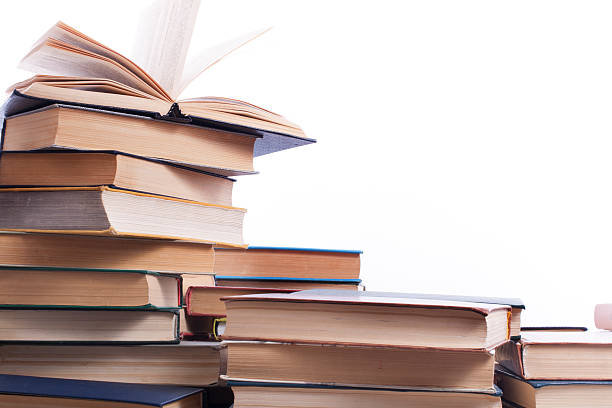 istock Stack of books on white background. Education concept. Back to 590621144