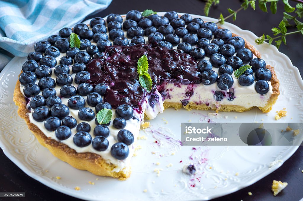 Blueberry pie Baked Stock Photo