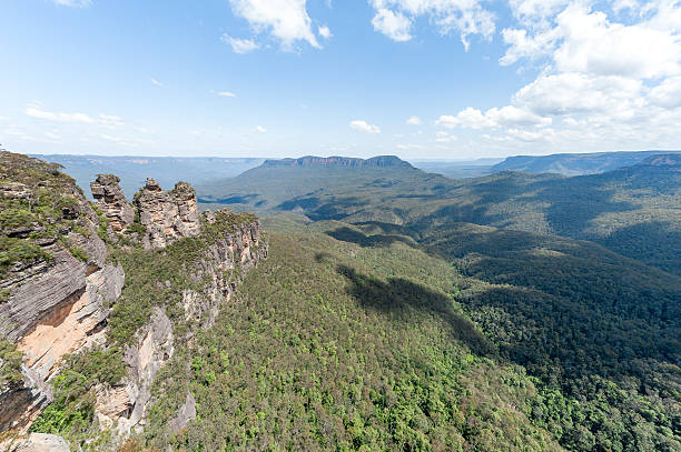 istock Blue Mountains in Sydney, Australia. Cloudy Blue Sky 590623954