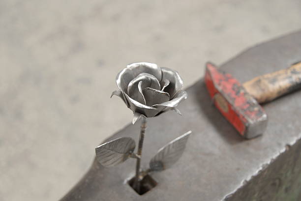 metal forged roses