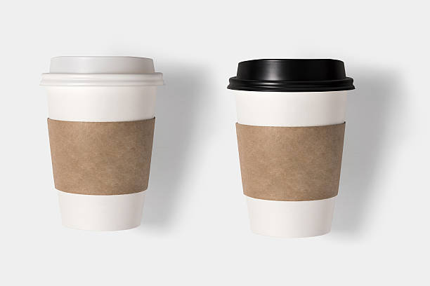 istock Design concept of mockup coffee cup set  isolated on white 590624990