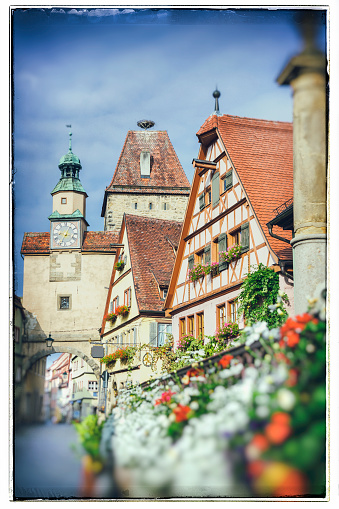 Beautiful german medieval city of Rothenburg ob der Tauber