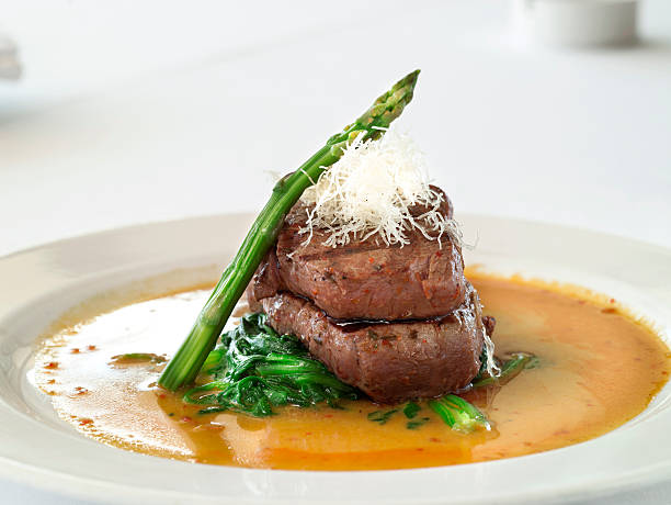 exellent cena - steak top sirloin dinner main course foto e immagini stock