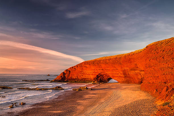 istock Red arches of Legzira beach 591401370