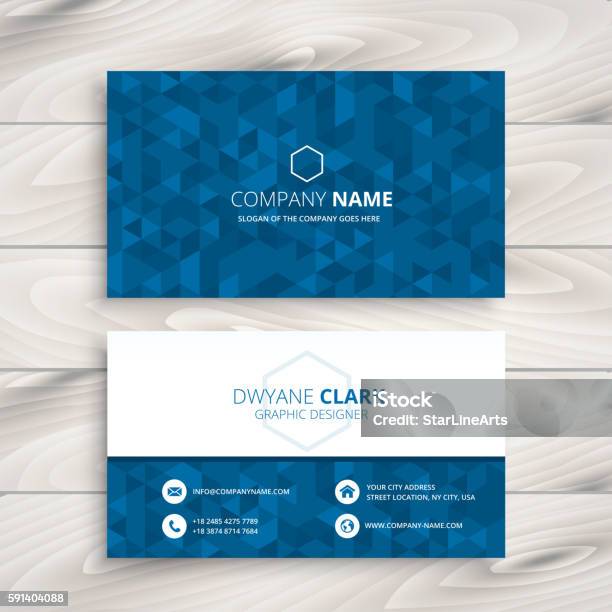 Blue Abstract Business Card Stock Illustration - Download Image Now - Abstract, Blue, Business