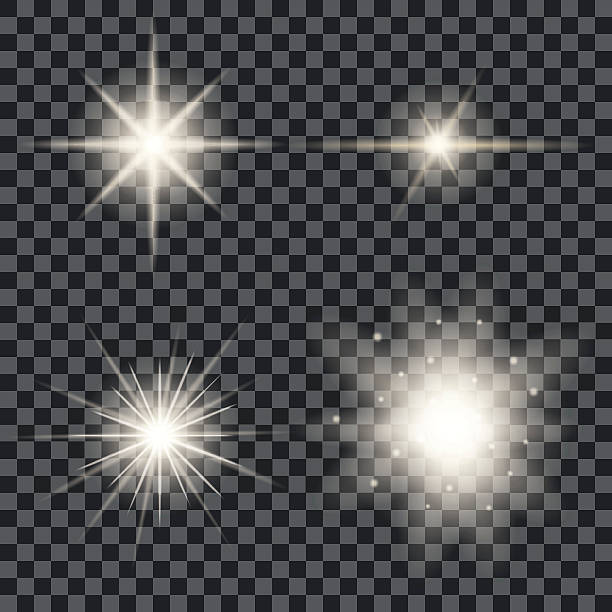 플레어 조명 - white background decoration star shape isolated on white stock illustrations