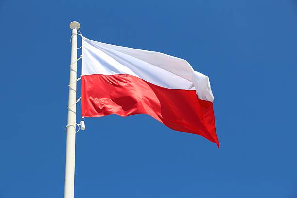Flag of Poland stock photo