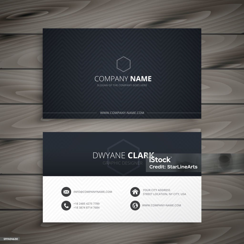 Clean Dark Business Card Stock Illustration - Download Image Now - Business  Card, Template, Plan - Document - iStock