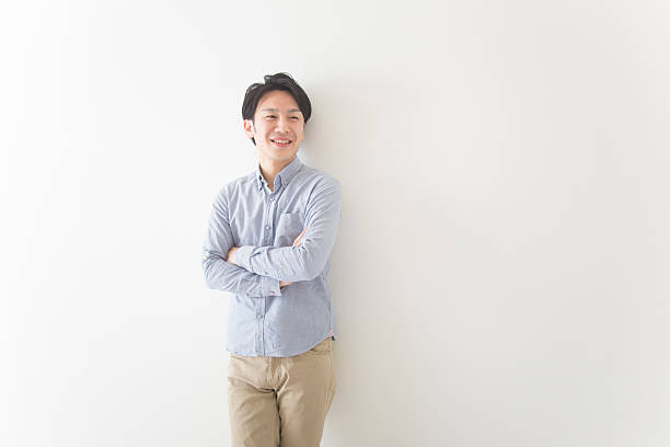 Japanese man looking away from camera