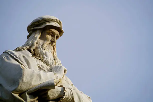 Photo of head of Leonardo da Vinci