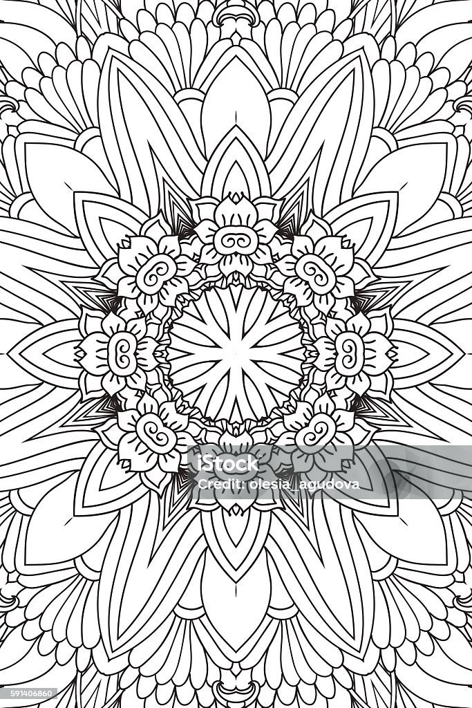 Mandala background. Ethnic decorative elements. Hand drawn . Coloringg book for Mandala background. Round Ornament.Coloring book for adults. Oriental pattern, vector illustration. Islam and Arabic and Indian and turkish and pakistan, and chinese, ottoman motifs. Adult stock vector