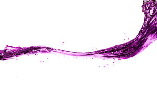 purple water splash on a white background.Water,water splash isolated on white background