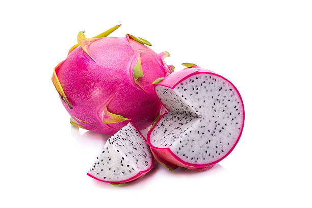 istock Vivid and Vibrant Dragon Fruit isolated on white background 591407872