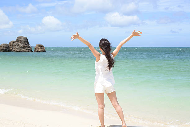 istock Woman enjoy the sun. 591408860