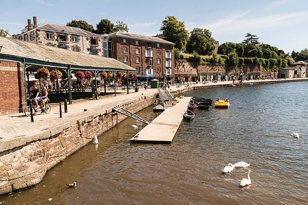 Exeter quay Devon on a summers day with people around stock photo