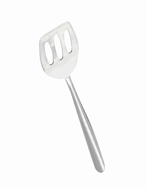 istock Large Stainless steel Kitchen spatula isolated 591417788