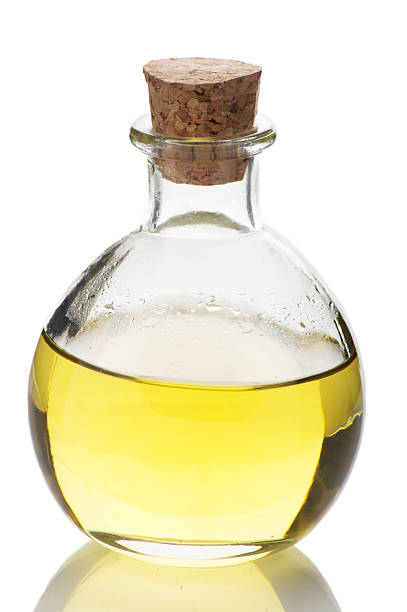 istock Jar with oil isolated on white on a white background. 591420804