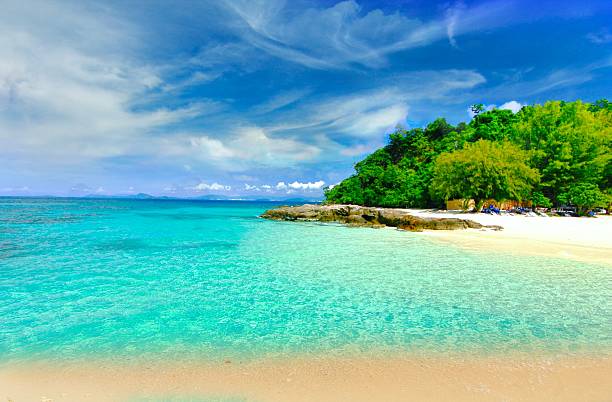 Paradise beach in Koh maiton island , phuket ,Thailand stock photo