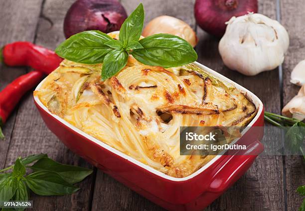 Pasticcio With Zucchini And Cheese Stock Photo - Download Image Now - Cheese, Food, Greek Food