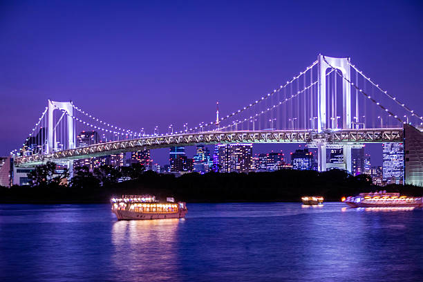 a ponte rainbow em daiba em tóquio. - when pigs fly - fotografias e filmes do acervo