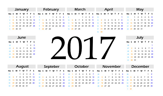 2017 year calendar