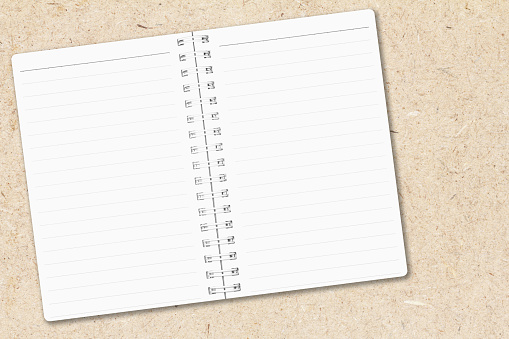 Notebook Paper Open Open Notebook Paper With Line On Chipboard Background Stock Photo ...