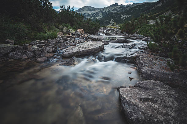 istock Beautiful water stream in mountain valley 591432372