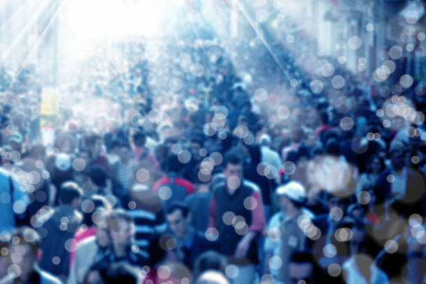 people on busy street