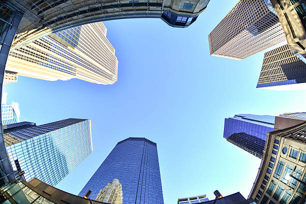 istock Minneapolis Downtown Skyscraper Buildings with Fisheye View 591433748