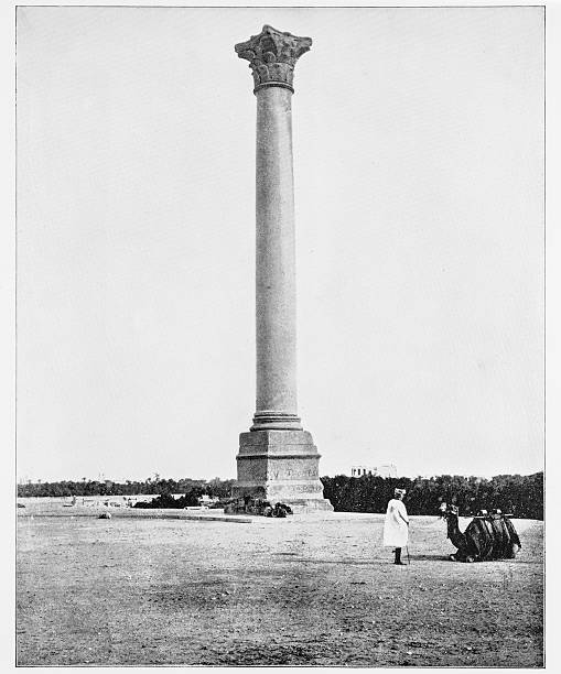 istock Pompey's Pillar, Alexandria, Egypt in 1880s 591436912