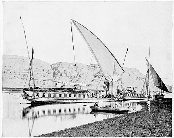 istock Boats on the Nile, Egypt in 1880s 591436944