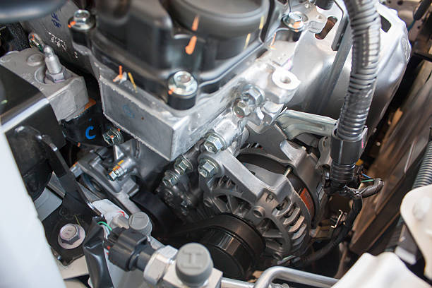 istock Close up detail of new car engine 591438468