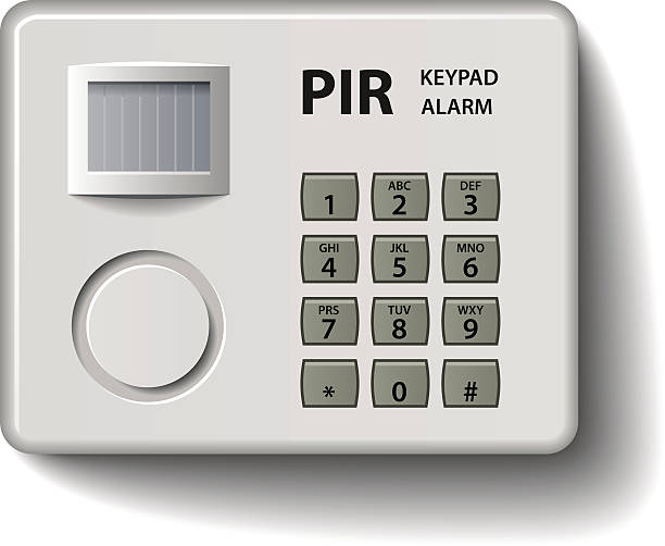 alarm podczerwieni klawiatury detektora ruchu - computer key flash stock illustrations