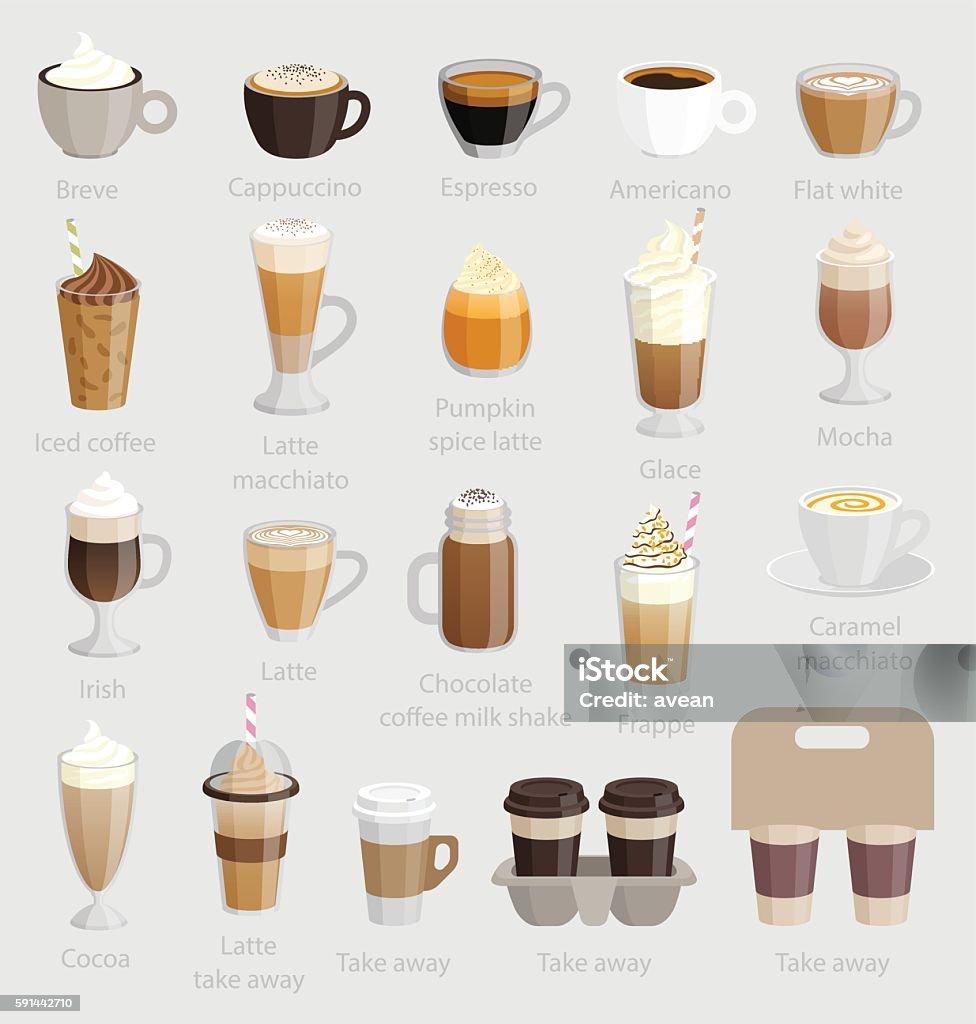 Coffee set. Coffee set. Vector illustration. Cappuccino stock vector