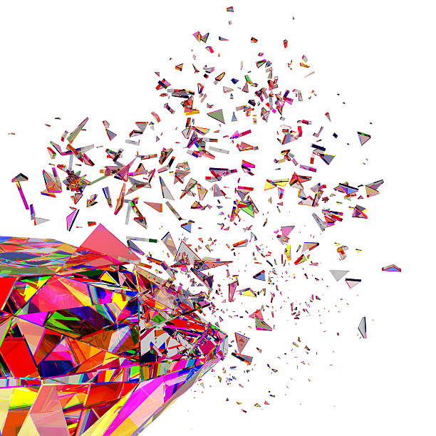 istock 3d rendered sparkling colorful diamond refraction on white background. 591442726